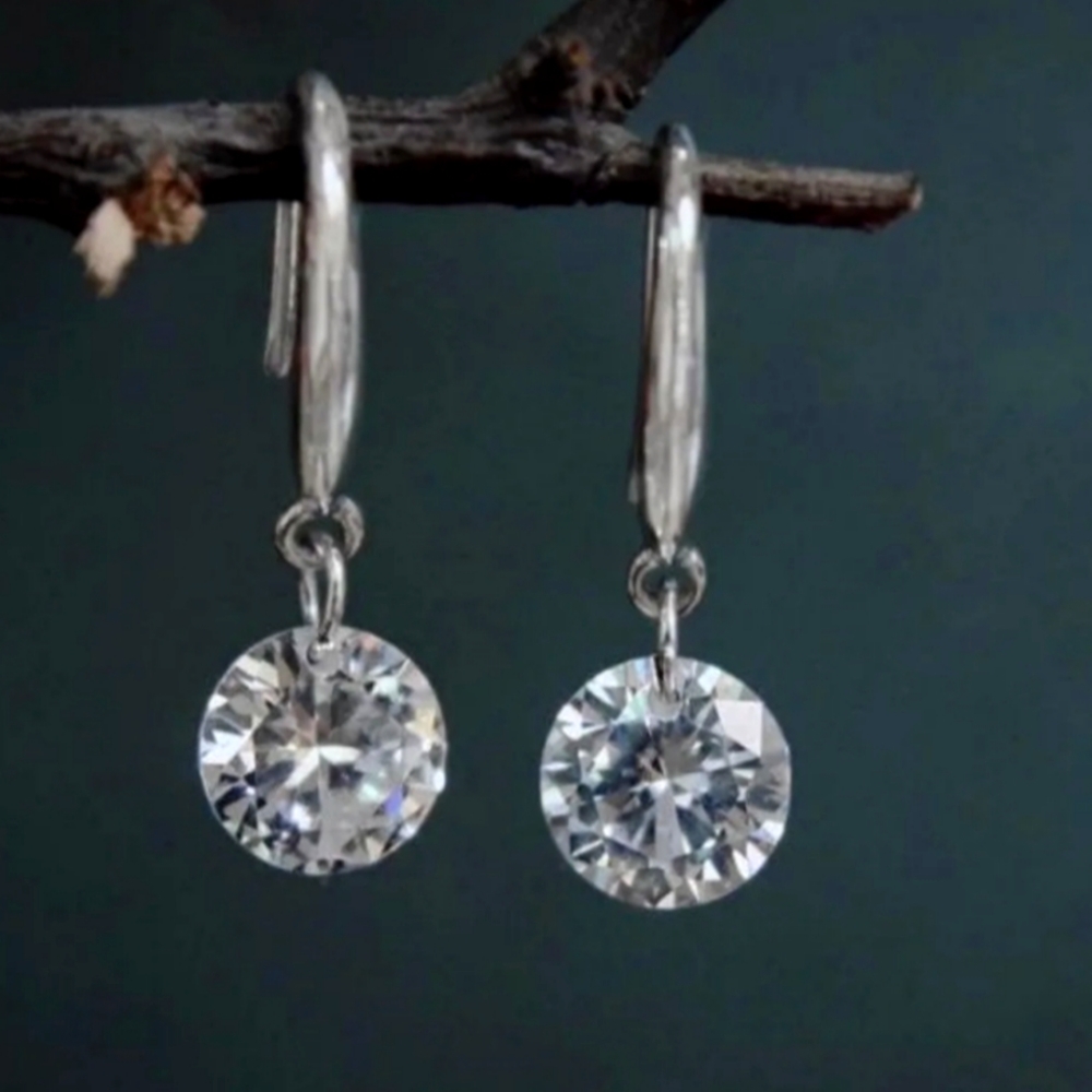 Silver Crystal Drop earrings